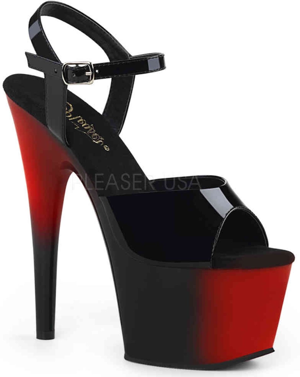 EU 40 = US 10 | ADORE-709BR | 7 Heel, 2 3/4 PF Two Tone Ankle Strap Sandal